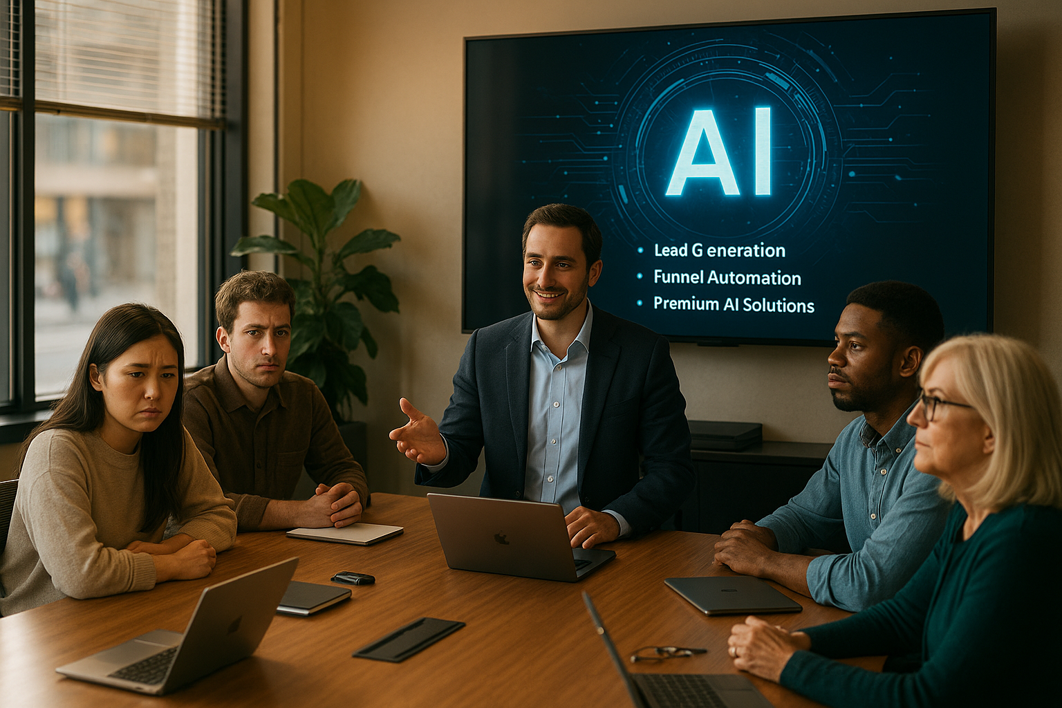 שיתוף פעולה בין אדם לבינה מלאכותית במקום העבודה אילוסטרציה עסקית מקצועית המציגה שיתוף פעולה בין אדם ל־AI: בקדמה, צללית אנושית מעוצבת מקיימת אינטראקציה עם אובייקט יצירתי ומורכב. ברקע, רשת מופשטת של נקודות וקווים ירוקים זוהרים ממיינת ומארגנת באופן אוטונומי זרם של קוביות קטנות ואחידות